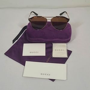 Gucci Brown Sunglasses with Purple Case